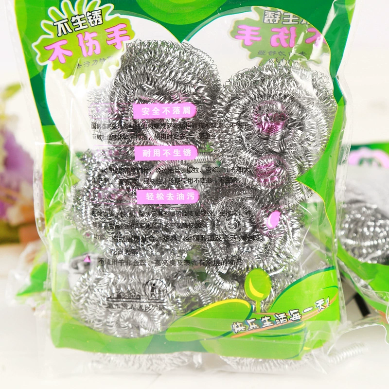 Stainless steel wire scrubber balls, kitchen scourers, 1/4/6‑pack