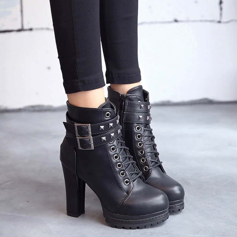 Ботинки Martin женские короткие сапоги в британском стиле 2019 Осень-Зима Новые одиночные сапоги детские толстые каблуки на высоком каблуке Универсальные женские сапоги оптом