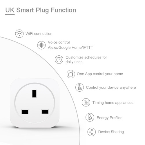 WiFi Smart Plug Alexa Phone Timer Switch Plug Remote Control Smart Home Plug