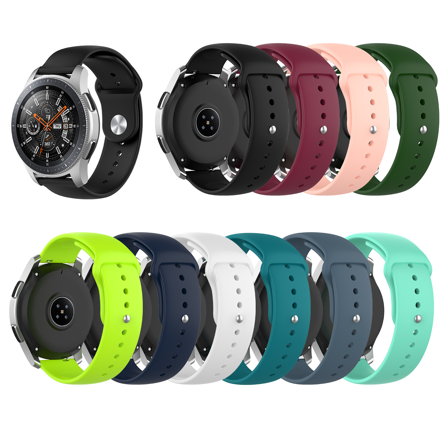 Suitable foR Samsung galaxy watch 46MM SM-R800 SlR Buckle Silicone StRap 22MM