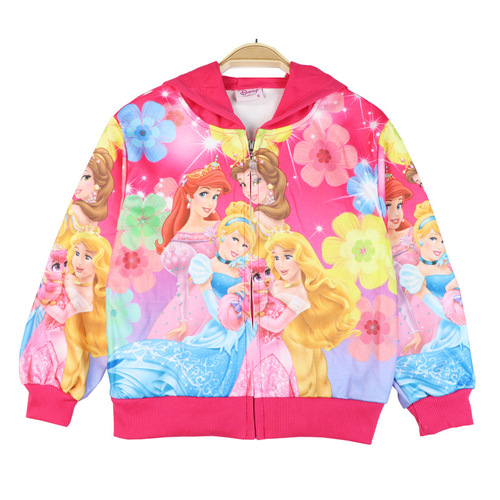 Children's Hooded Jacket 2024 Spring and Autumn Style Women's Coat Cardigan Factory Direct Sale Little Girl Mermaid Sweatshirt