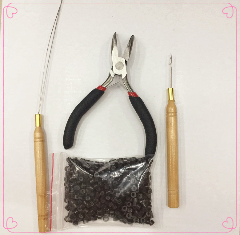 Amazon AliExpress nueva herramienta peluca caliente alicates de extensión de pelo crochet hebilla de silicona conjunto de cuatro piezas
