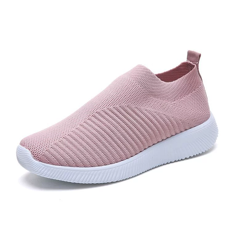 Вязаные Slip-on кроссовки, дышащий низкий мысок, лёгкая повседневная обувь, размеры 35–43