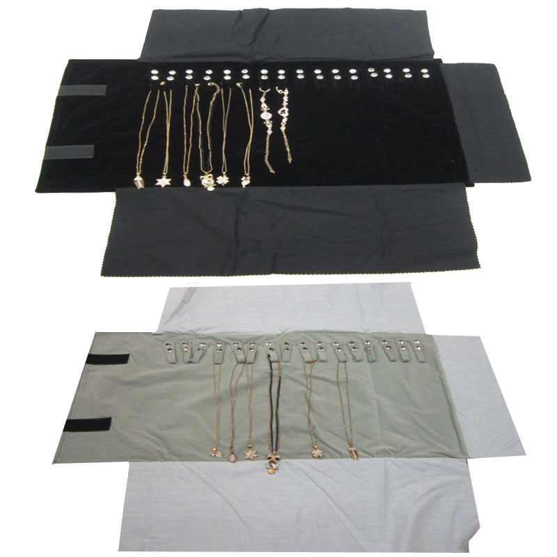 珠宝首饰收纳卷包项链手链旅行参展便携收纳袋饰品绒布参展展示袋