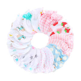 外贸欧美婴儿手套 宝宝手套几十种卡通印花新生儿防抓脸手套