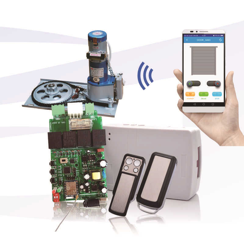 智能外挂电机WiFi控制器 车库门卷帘门遇阻反弹自动关门控制器