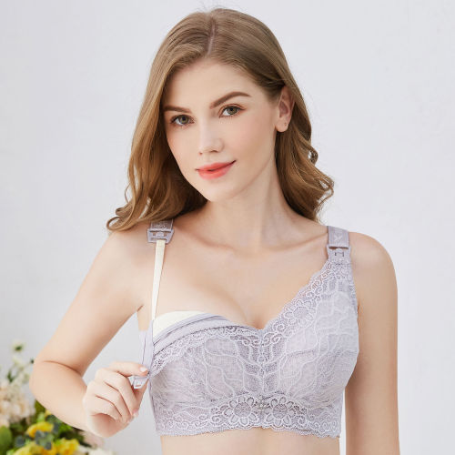 Sponge-free, wire-free, breathable and thin pregnancy nursing bra for large breasts, anti-expansion and accessory breast feeding bra