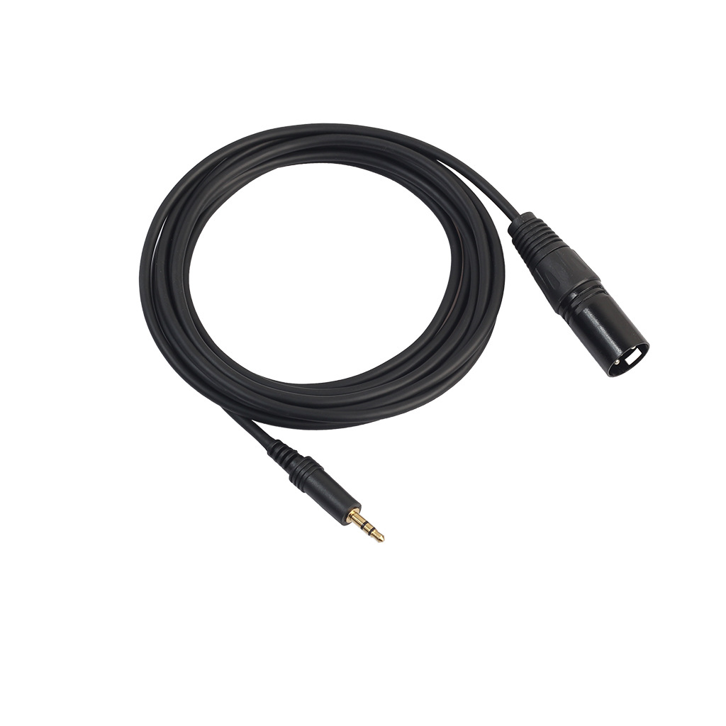 跨境货源现货3米镀金头3.5公转卡农公手机直播K歌声卡话筒音频线