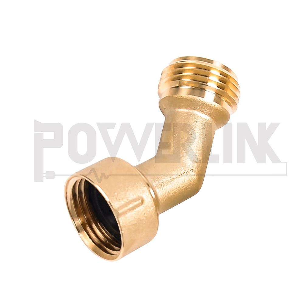 美式园艺水管接头45度铜弯头 3/4inch接头 M
