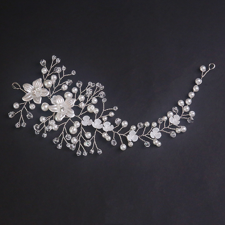 Tocado DE BODA coreano flor hecha a mano joyería nupcial boda updo accesorios cristal perla corona fábrica al por mayor