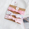 Children's headband, cloth with bow, hair accessory, set, suitable for import, wholesale