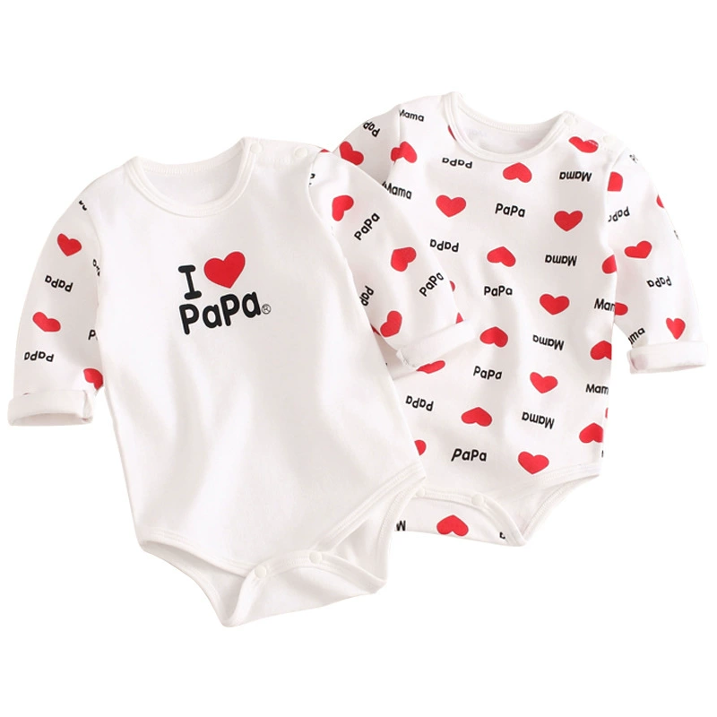 Детская одежда с запахом из двух частей, Одежда для новорожденных из чистого хлопка с длинными рукавами, я люблю маму и папу, треугольная альпинистская одежда, одежда для маленьких заяц
