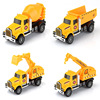 Realistic metal car model, excavator, toy, 4 packs, scale 1:55, Birthday gift