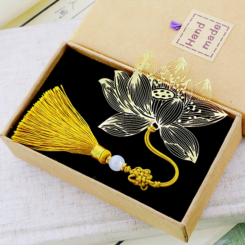 Крылья цикады Металлическая латунная Закладка лотоса Креативная оптовая продажа Бабочка Стрекоза Классический китайский стиль Симпатичные студенческие принадлежности