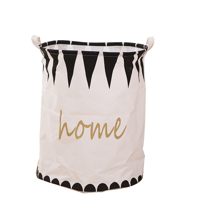 Posta gratuita impresa a mano gran cesto plegable de lavandería casera de dibujos animados tela cesto de lavandería sucia cubículo de almacenamiento