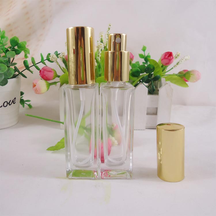 厂家直销香水玻璃瓶便携玻璃喷雾香水瓶50ml 方形化妆品瓶加工