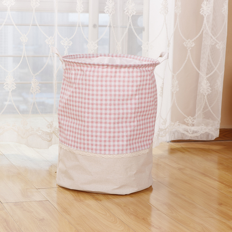 Canasta de lavandería con cordón plegable simple canasta de almacenamiento misceláneas Cubo de almacenamiento misceláneas organizar canasta de almacenamiento canasta de lavandería doméstica