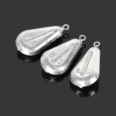Chicken heart shaped water drop shaped lead sinker chain hook with ring spinning rod sinker lead weight fishing gear fishing supplies
