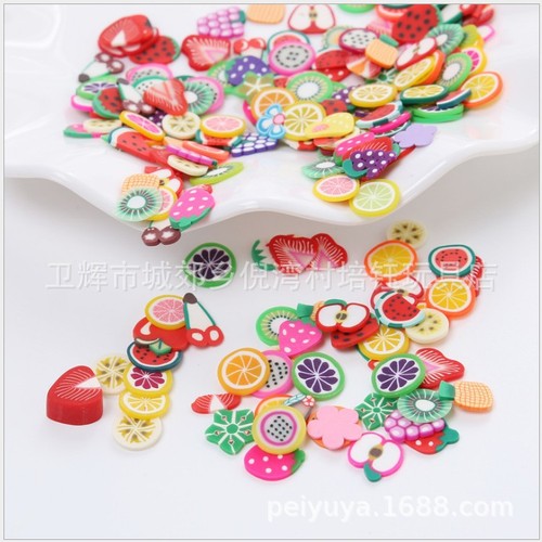 Soft Clay Fruit Slices Crystal Droplet Gel Cream Phone Case Chocolate Filament Nail Art Accessories DIY Accessories Slime