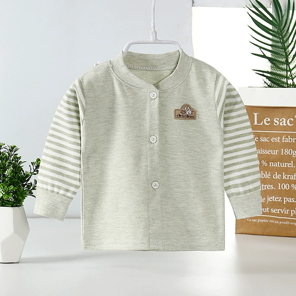 Colorful cotton single top, bean green folio