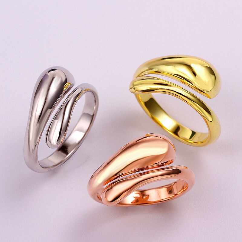 European and American Rose Gold Ring, Simple and Fashionable Gold Geometric Ring, Jewelry Wholesale Kzcr012 European and American Rose Gold Ring, Simple and Fashionable Gold Geometric Ring, Jewelry Wholesale Kzcr012