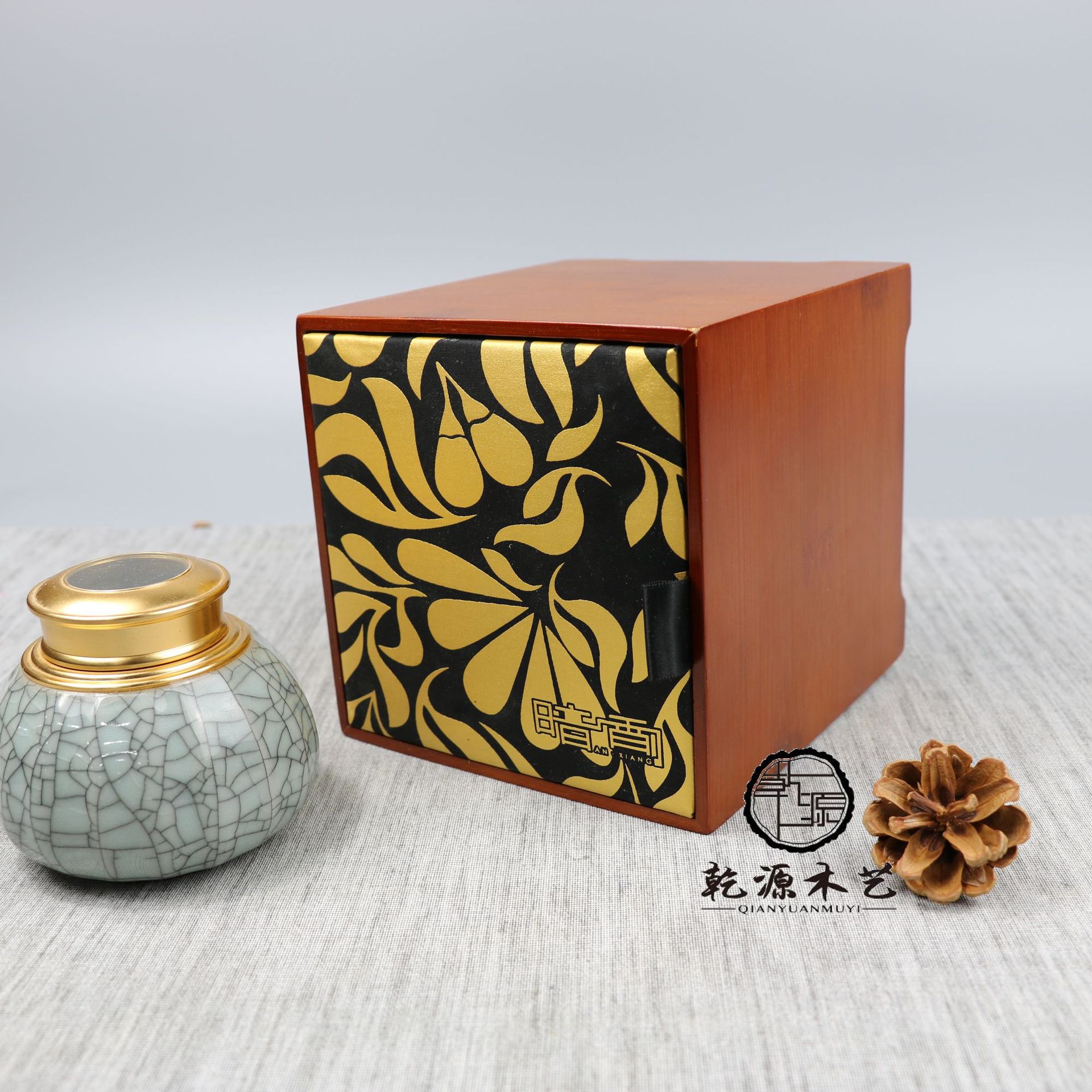 礼品盒海参竹盒茶叶盒礼品包装竹制茶叶盒现货普洱茶饼盒包装盒