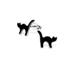 001-2. White k cat earrings