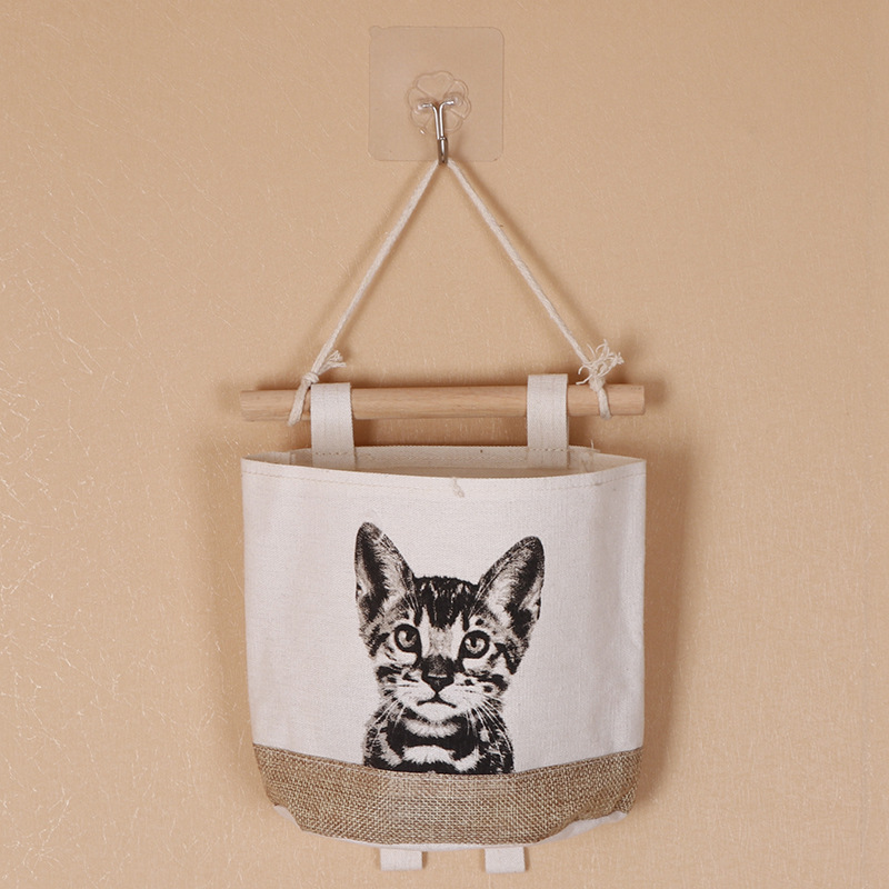 Color de lino solo bolsillo multi-Bolsillo colgante bolsa hogar bolsa nueva zakka almacenamiento bolsa al por mayor