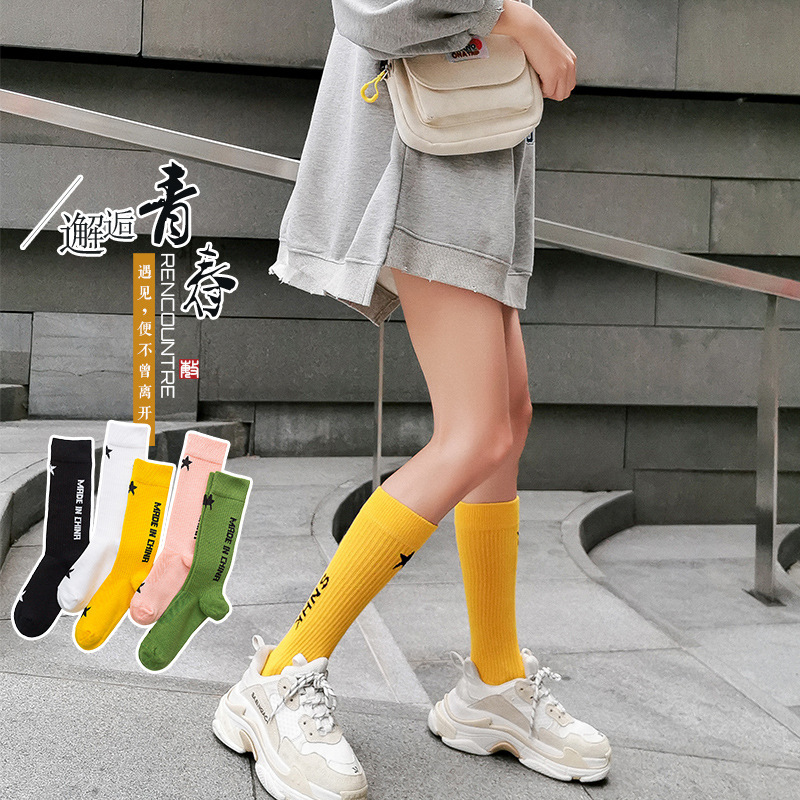Cub Socks Women's jk Stockings Summer Thin ins Trendy Half Stockings Black All-match Street Japanese Stacked Stockings