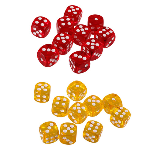 14th Day Brand New Acrylic Transparent Color Crystal Dice Tabletop Game Accessories Multi-color Available 1.4cm