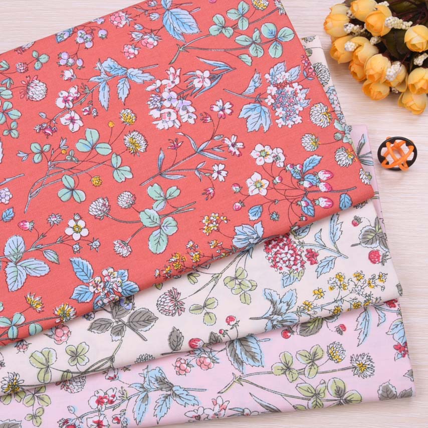 批发 全棉斜纹印花布 花卉纯棉斜纹面料 床上用品布料 1.6门幅宽