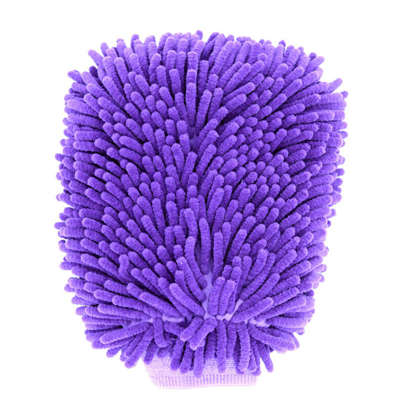 Guantes de lavado de coche de chenilla de doble cara, felpa gruesa tipo coral, eliminan insectos y polvo, accesorios de limpieza automotriz