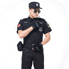 Security work clothes suit men's special service combat training uniform property security black summer short-sleeved spring and autumn suit uniform