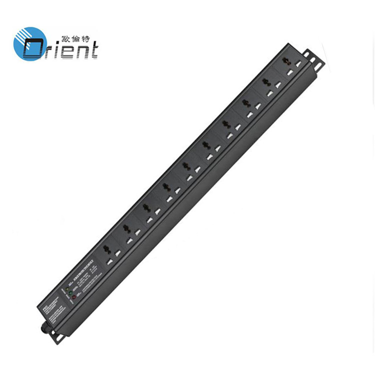 厂家供应通用10A16A电源分配器 10位万用PDU机柜插座铝合金插排