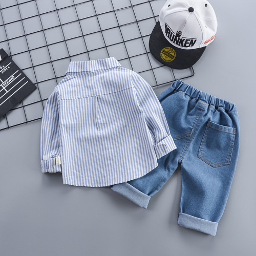  Autumn Casual Children's Clothing Boys' Shirt Long Sleeve Pants Set Kindergarten Spring and Autumn Uniform Two-Piece Set 