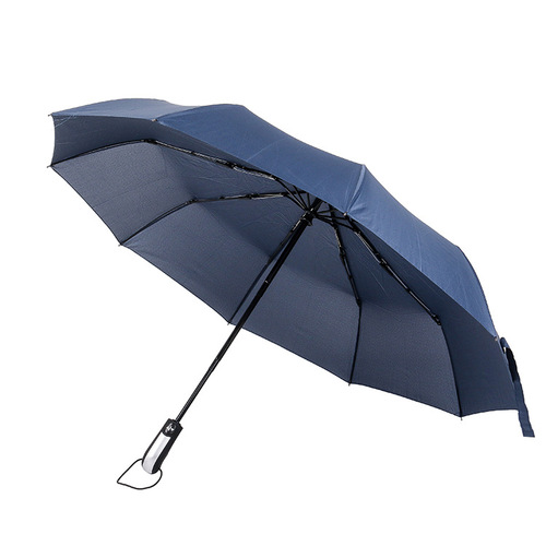 Creative ten-bone fully automatic umbrella manufacturer advertising printing gift tri-fold umbrella large reinforced rain or shine business umbrella