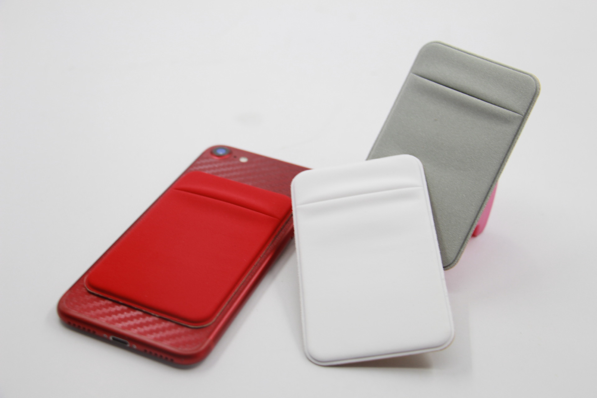 En stock suministro multifunción titular de la tarjeta del teléfono móvil tarjeta bancaria titular de la tarjeta de autobús logotipo impreso