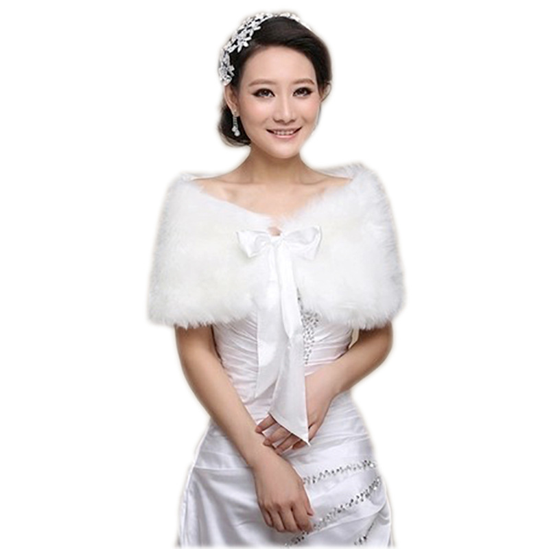 Bridal Wedding Shawl With Bowknot For Autumn And Winter Cape_voghion.com