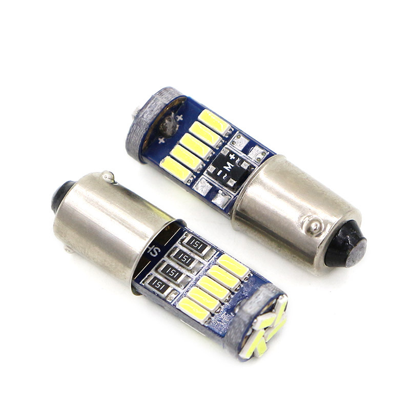 汽车LED仪表灯 BA9S 4014 15SMD 解码车厢灯T4W 示宽灯 牌照灯12V