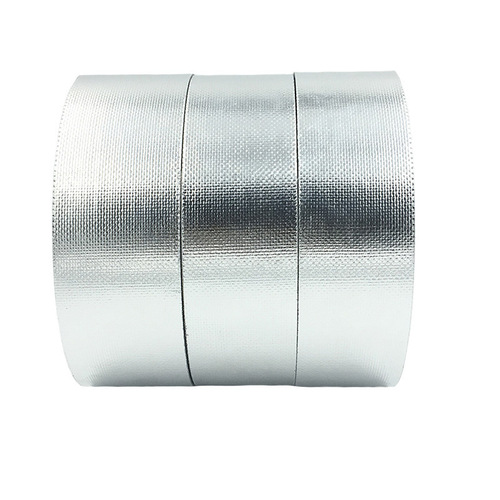 Fiberglass Fabric Aluminum Foil Tape - Sunshade Insulation High-Temperature Resistant Fireproof Thermal Insulation Material Outer Jacket Self-Adhesive Thickened Glass Fiber