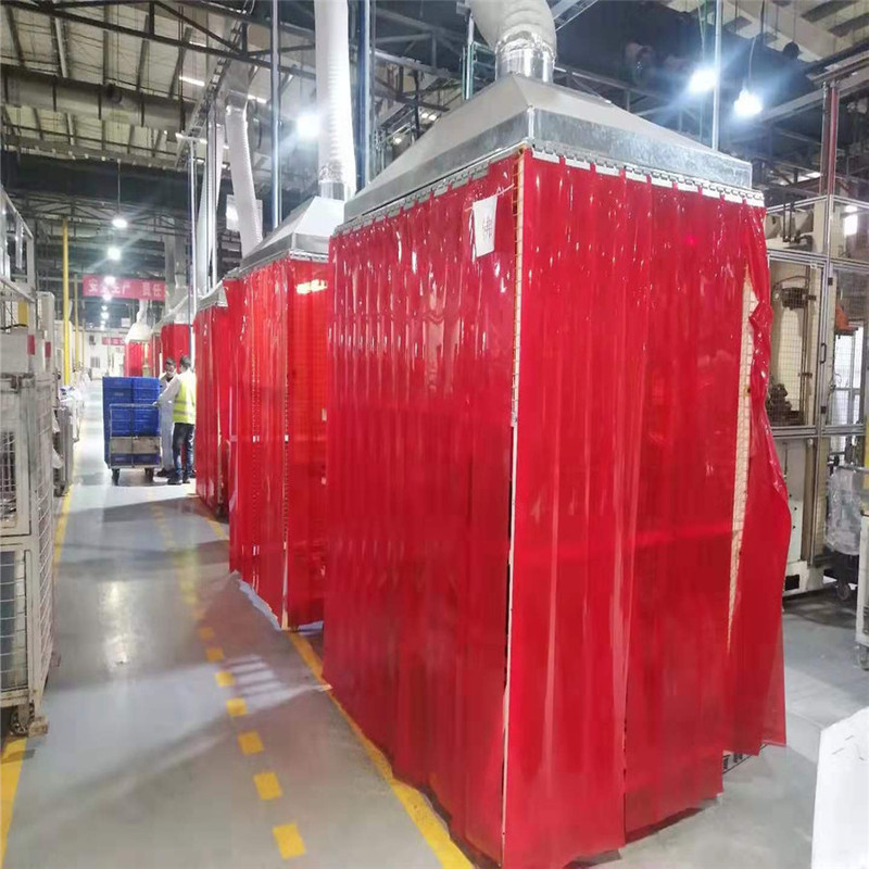 Hebei Direct Red Arc-proof PVC plastic soft door curtain black welding protection soft curtain yellow welding light