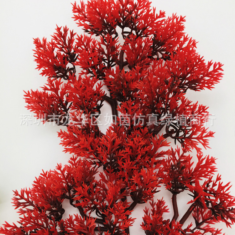 Simulación de ramas de pino verde hermosa Luohan Cliff Bai Pino decoración de interior simulación falsa planta de plástico maceta adornos