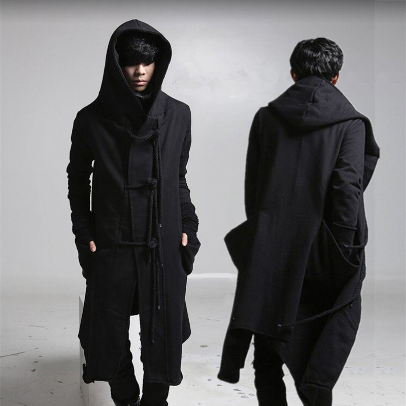 Personalized Korean Style Dark Autumn and Winter New Hip-Hop Mid-Length Trendy Men's Hooded Sweatshirt Personalized Korean Style Dark Autumn and Winter New Hip-Hop Mid-Length Trendy Men's Hooded Sweatshirt