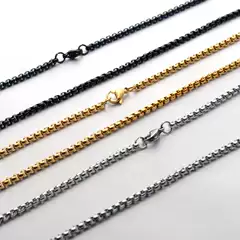 Stainless Steel Square Pearl Necklace Titanium Steel Jewelry with Chain Women's Versatile Chain Wholesale DIY Accessories European and American Men