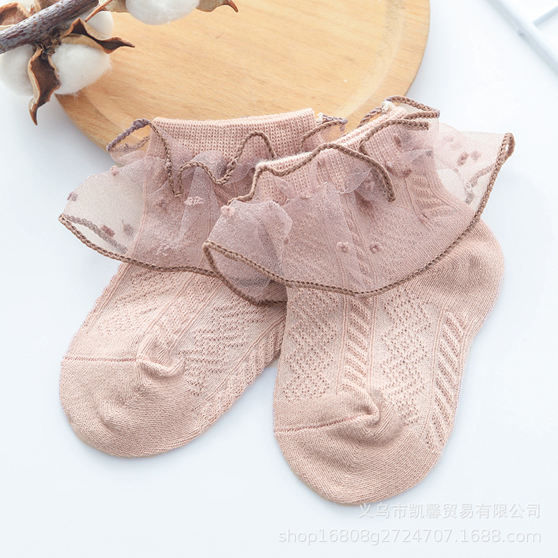 Calcetines para niños nuevos calcetines de encaje para niñas de primavera y otoño de verano calcetines de algodón para bebés coreanos calcetines de princesa de encaje
