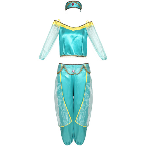 M-XXL Aladdin's Magic Lamp Jasmine Princess Dress COS Game Uniform Halloween Costume Cosplay Costume