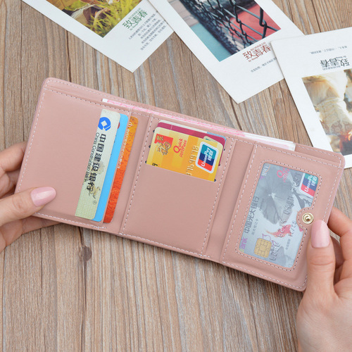 New Wallet Women's Short Wallet Female Student Fashion Japanese and Korean Large Capacity Folding Soft Wallet Mini Small Wallet