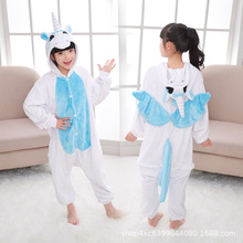 演出服儿童睡衣动物独角兽法兰绒卡通连体家居服套装休闲舒适