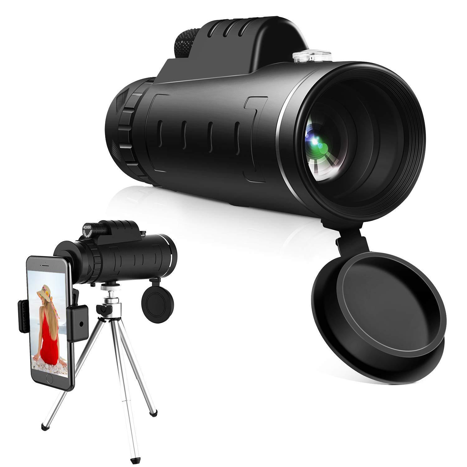 Lente de teléfono móvil Rijian, visión nocturna, telescopio de alta definición para exteriores, lente de telescopio monocular de alta magnificación 40x60, fotografía de larga distancia de alta definición.