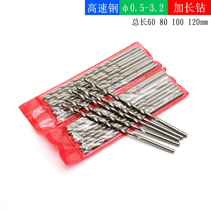 Микро тонкое сверло из быстрорежущей стали с прямым хвостовиком удлиненное сверло спиральное сверло удлиненное 0,5-3, 2 мм60 80100 длиной